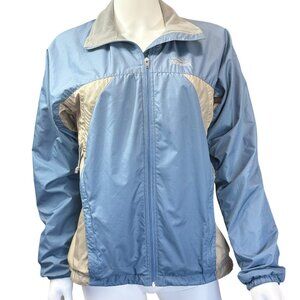 Patagonia Womens Full Zip Windbreaker Jacket Blue/Beige Small Lightweight